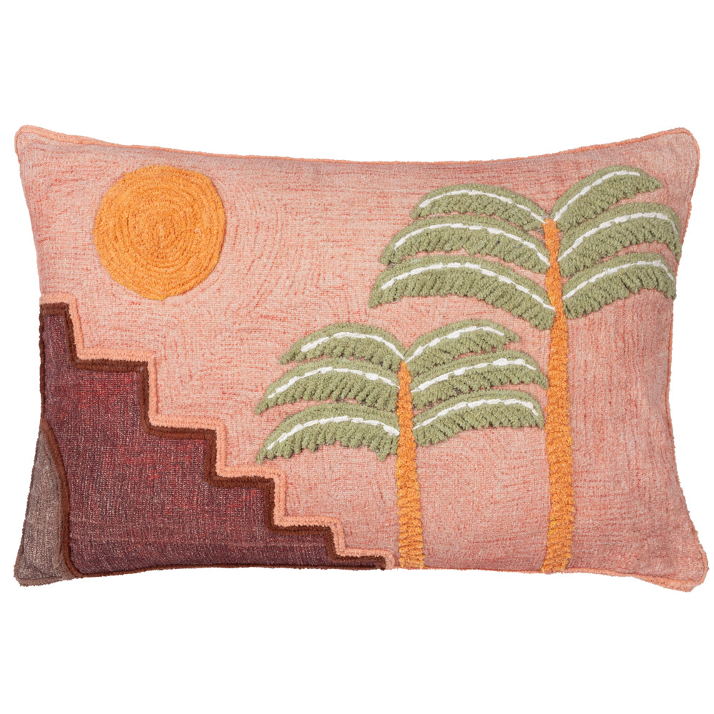 Moloko Embroidered Cushion Pink Sunset