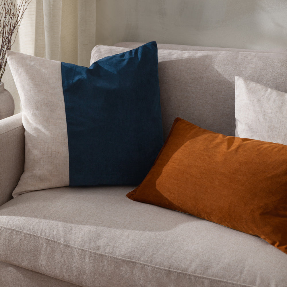 Morden Soft-Washed Velvet Cushion Indigo