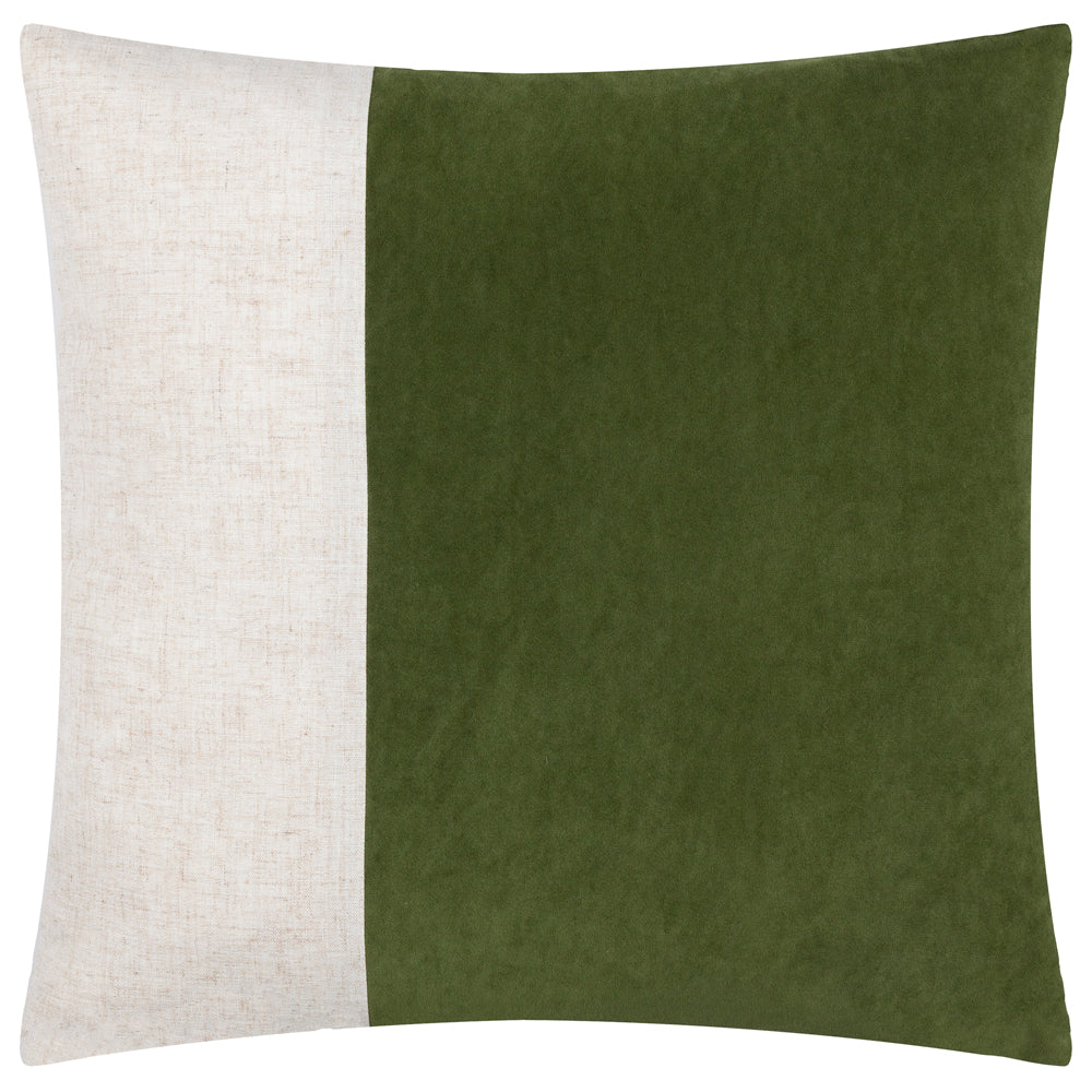 Morden Soft-Washed Velvet Cushion Olive Oil