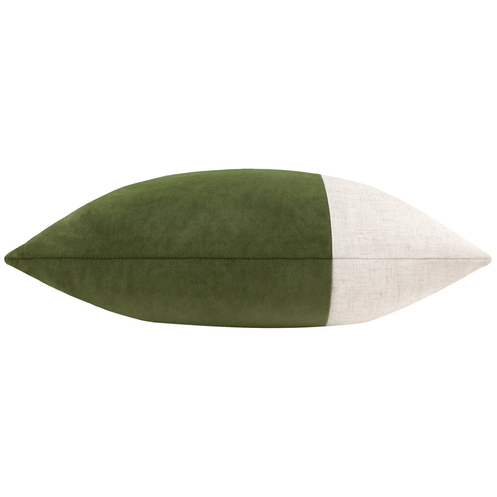 Morden Soft-Washed Velvet Cushion Olive Oil