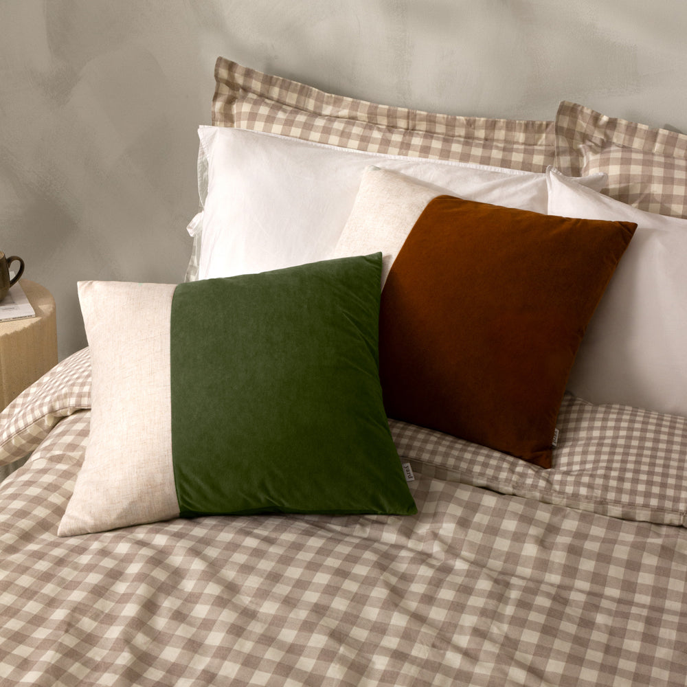 Morden Soft-Washed Velvet Cushion Olive Oil