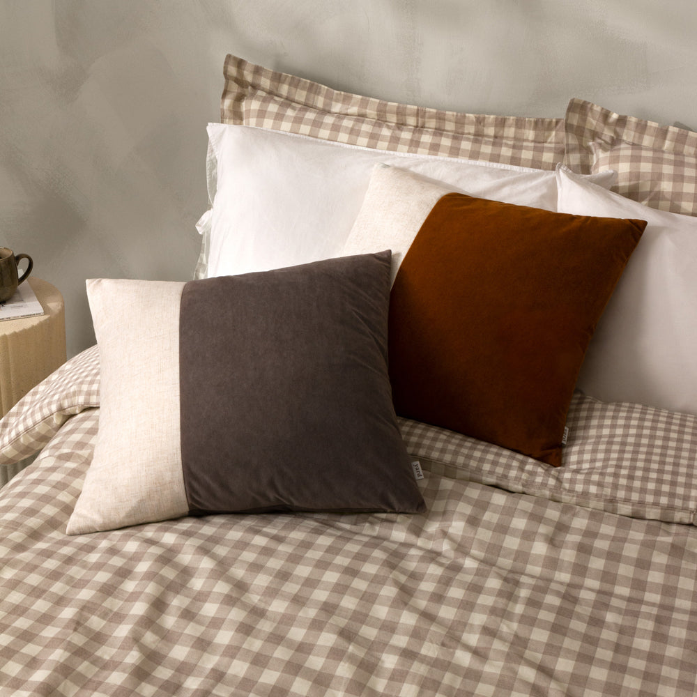 Morden Soft-Washed Velvet Cushion Pecan