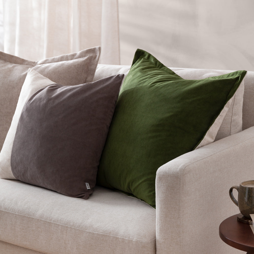 Morden Soft-Washed Velvet Cushion Taupe
