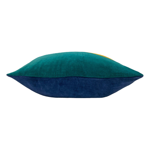 Abstract Blue Cushions - Morella Abstract Cushion Cover Emerald/Ochre/Navy furn.