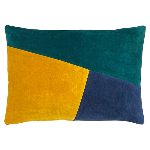 furn. Morella Abstract Cushion Cover in Emerald/Ochre/Navy