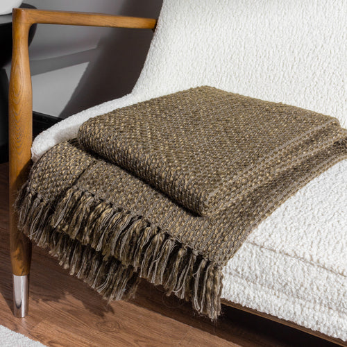 Hoem Jour Linear Woven Throw - Olive - Sterling Home