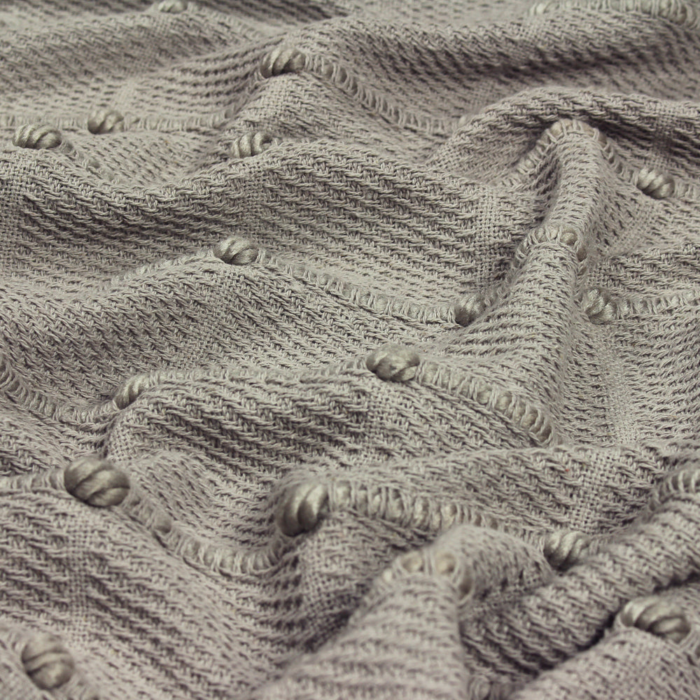 Motti Woven Tufted Stripe Throw Grey