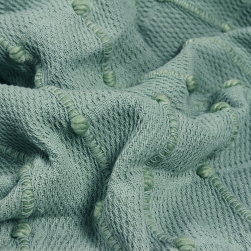 Striped Green Throws - Motti Woven Tufted Stripe Throw Seafoam furn.