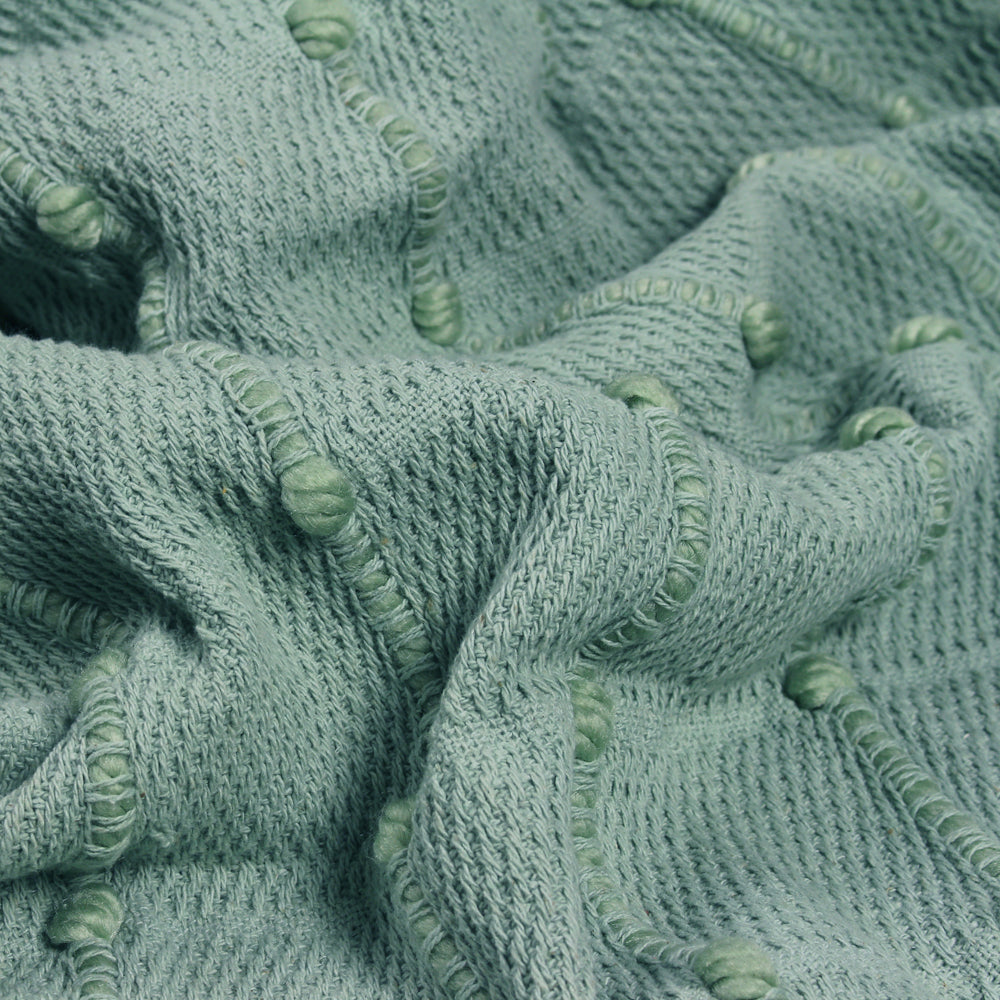 Motti Woven Tufted Stripe Throw Seafoam