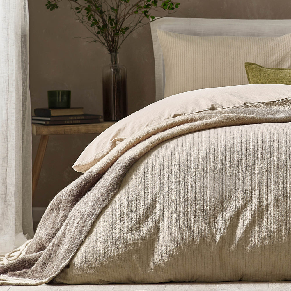 Malton Stripe 100% Cotton Duvet Cover Set Linen