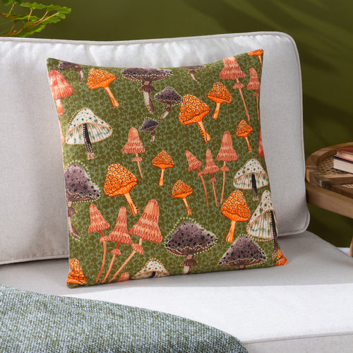 Abstract Green Cushions - Mushroom Fields  Cushion Cover Green furn.