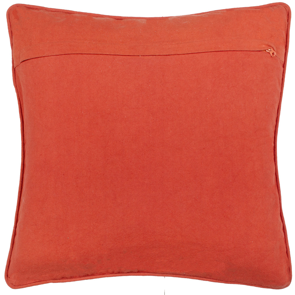 Mushroom Dell Embroidered Cotton Cushion Autumn Gold