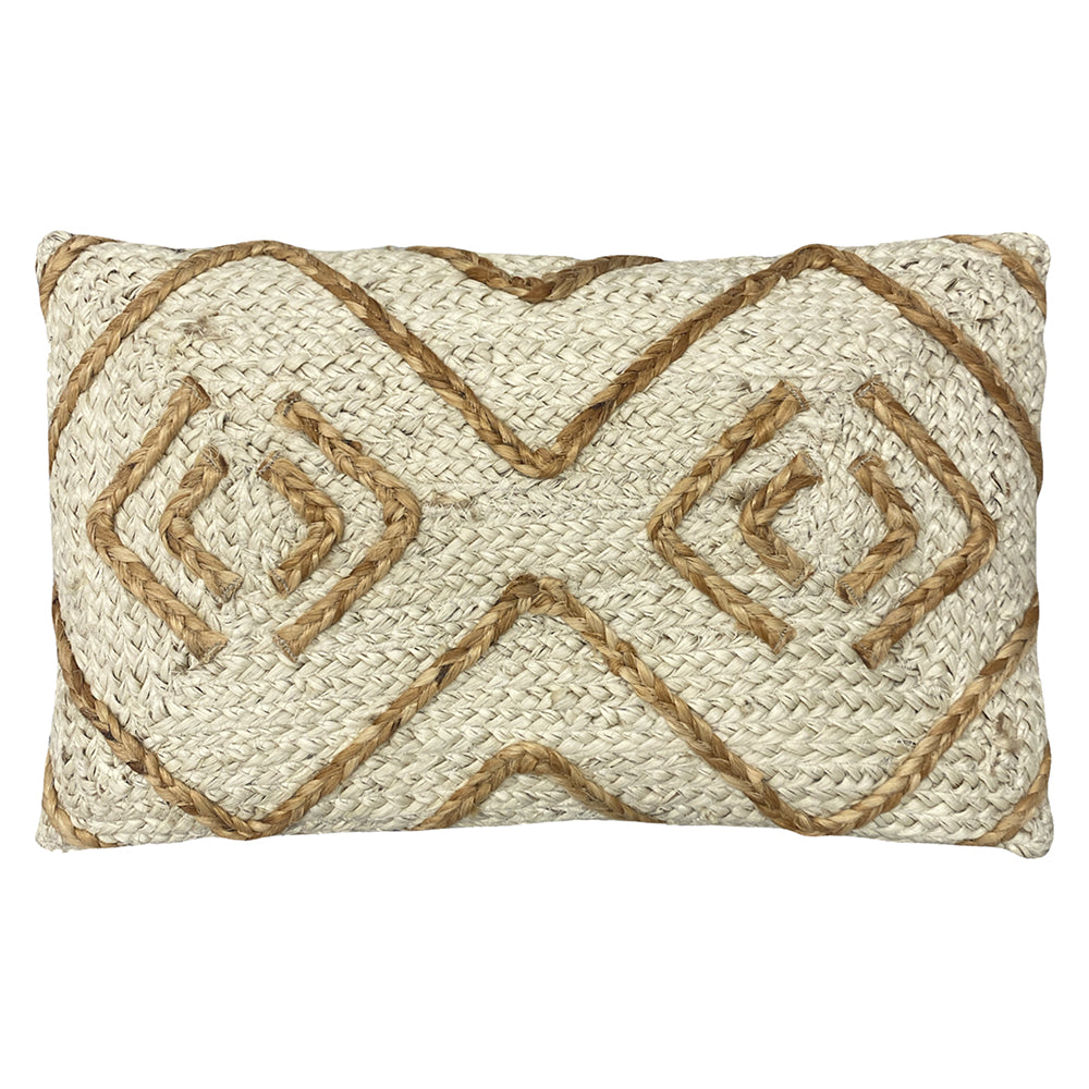 Mynu Cream Braided Jute Cushion Cover Natural Cushions furn