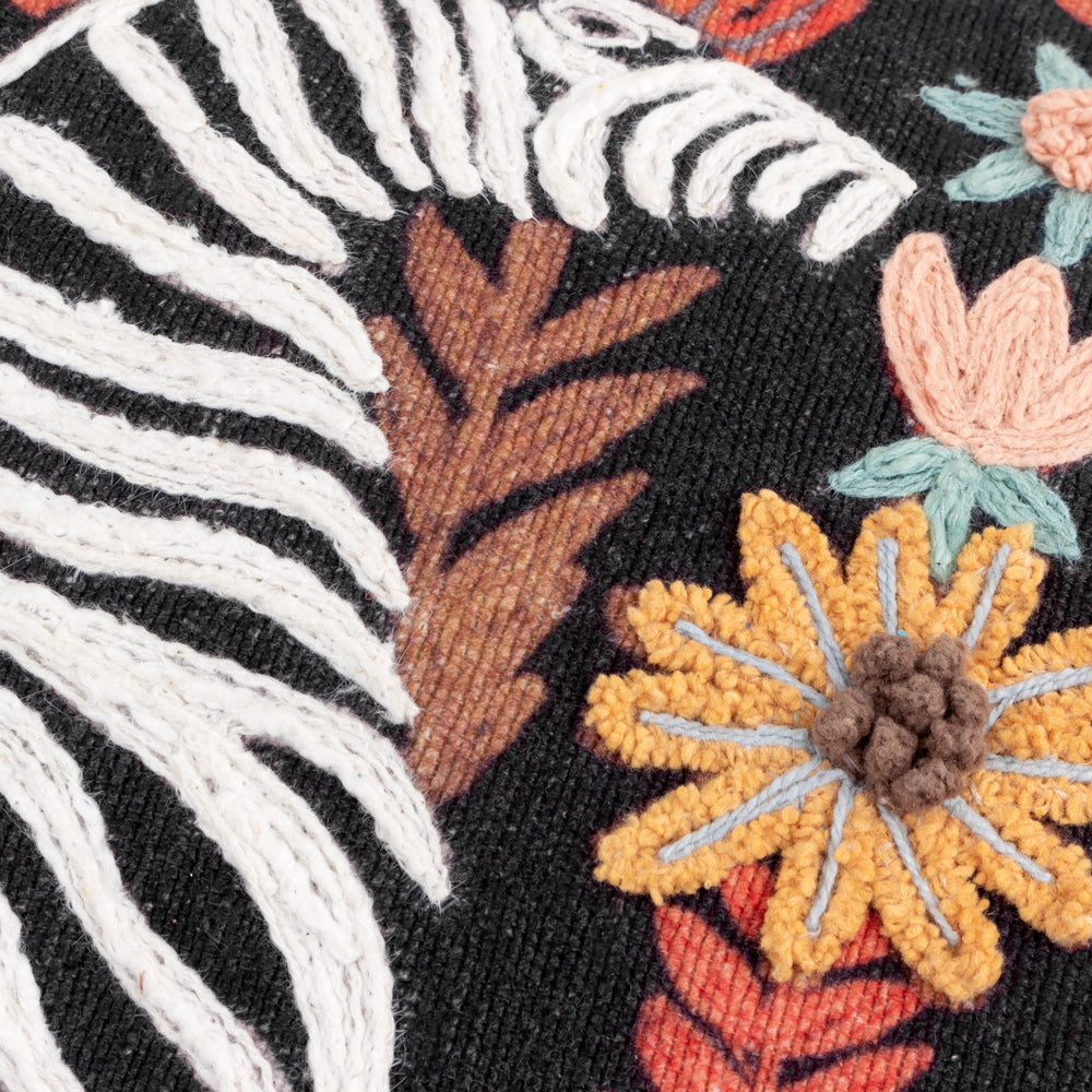 Mirrored Zebra Embroidered Cushion Multicolour