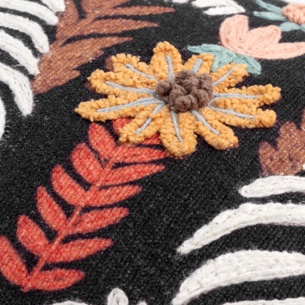 Mirrored Zebra Embroidered Cushion Multicolour