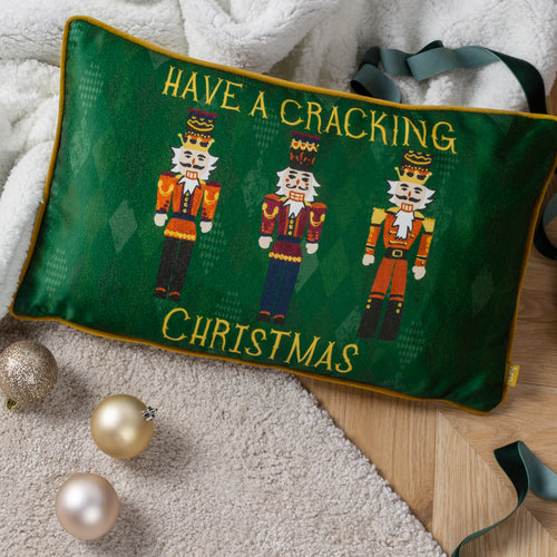  Green Cushions - Nutcracker Cracking Christmas Cushion Cover Green furn.