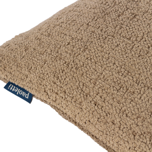 Plain Brown Cushions - Nellim Rectangular Boucle Textured  Cushion Cover Biscuit Paoletti