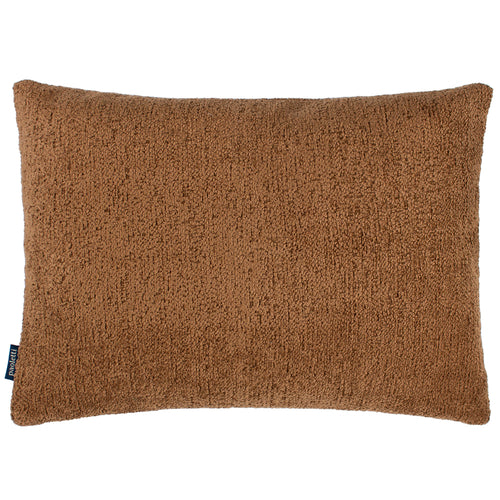 Plain Brown Cushions - Nellim Rectangular Boucle Textured  Cushion Cover Caramel Paoletti