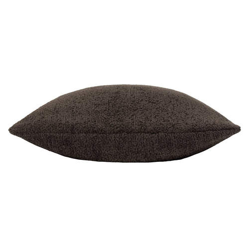 Plain Brown Cushions - Nellim Rectangular Boucle Textured  Cushion Cover Espresso Paoletti