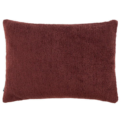 Plain Red Cushions - Nellim Rectangular Boucle Textured  Cushion Cover Marsala Red Paoletti