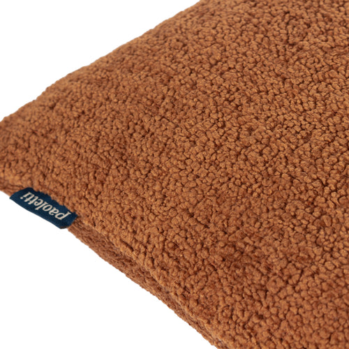 Plain Orange Cushions - Nellim Rectangular Boucle Textured  Cushion Cover Rust Paoletti