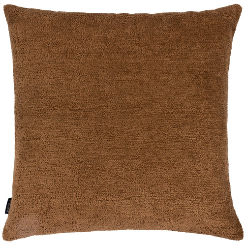 Plain Brown Cushions - Nellim Square Boucle Textured  Cushion Cover Caramel Paoletti