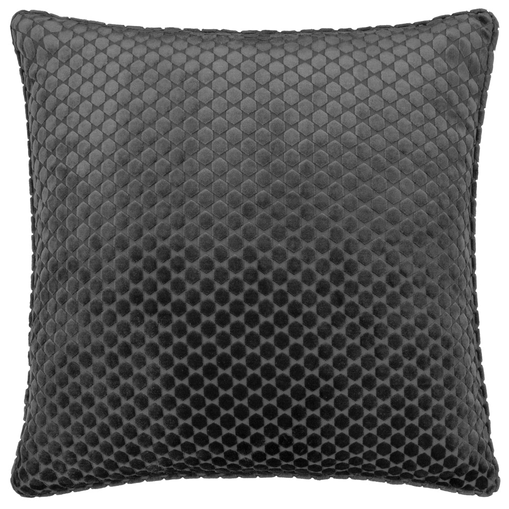 Neptune Velvet Cushion Charcoal