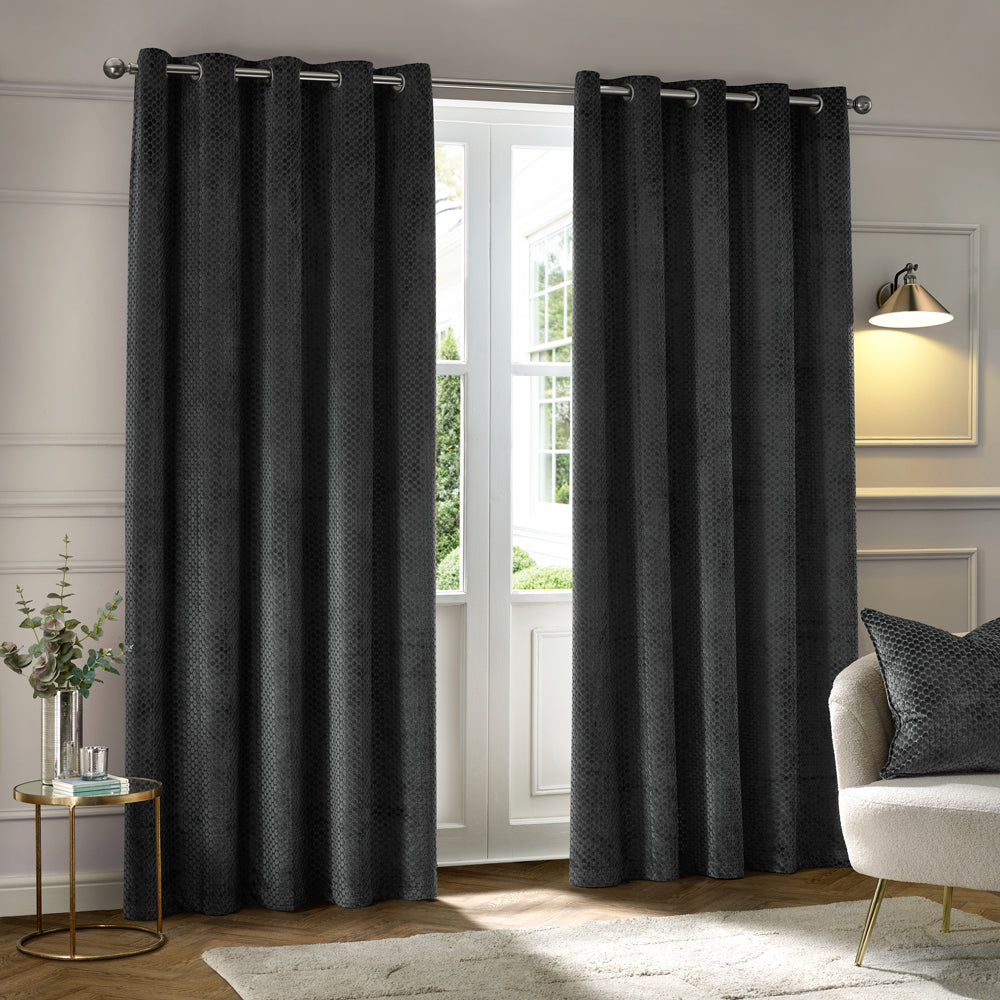 Neptune Velvet Cushion Charcoal