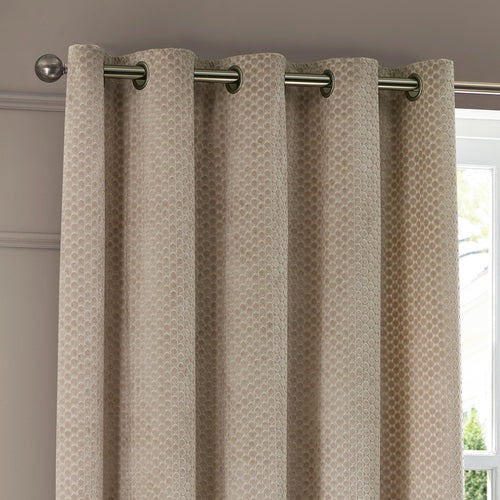 Neptune Fully Lined Velvet Eyelet Curtains Champagne