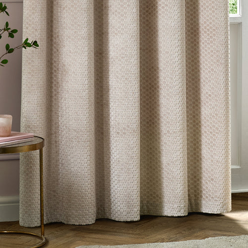 Neptune Fully Lined Velvet Eyelet Curtains Champagne