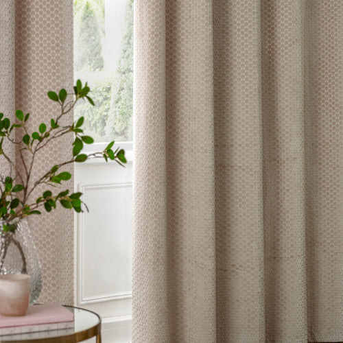 Neptune Fully Lined Velvet Eyelet Curtains Champagne