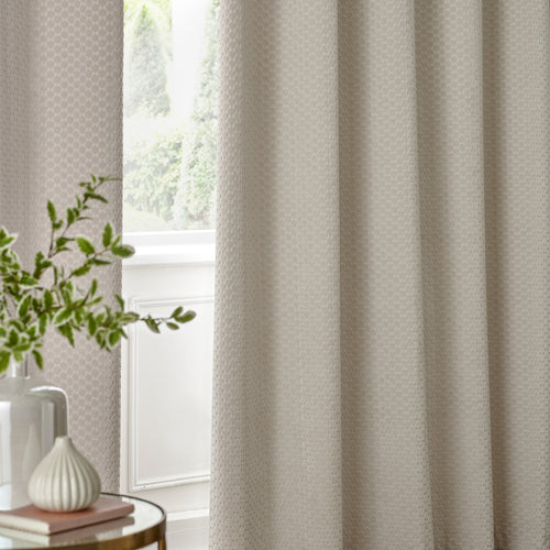 Neptune Fully Lined Velvet Eyelet Curtains Ivory