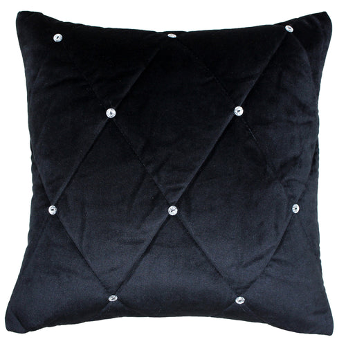  Black Cushions - New Diamante Embellished Cushion Cover Black Paoletti