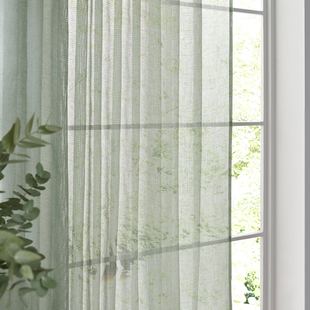 Nimbus Sheer Tie Top Curtain Panel Eucalyptus