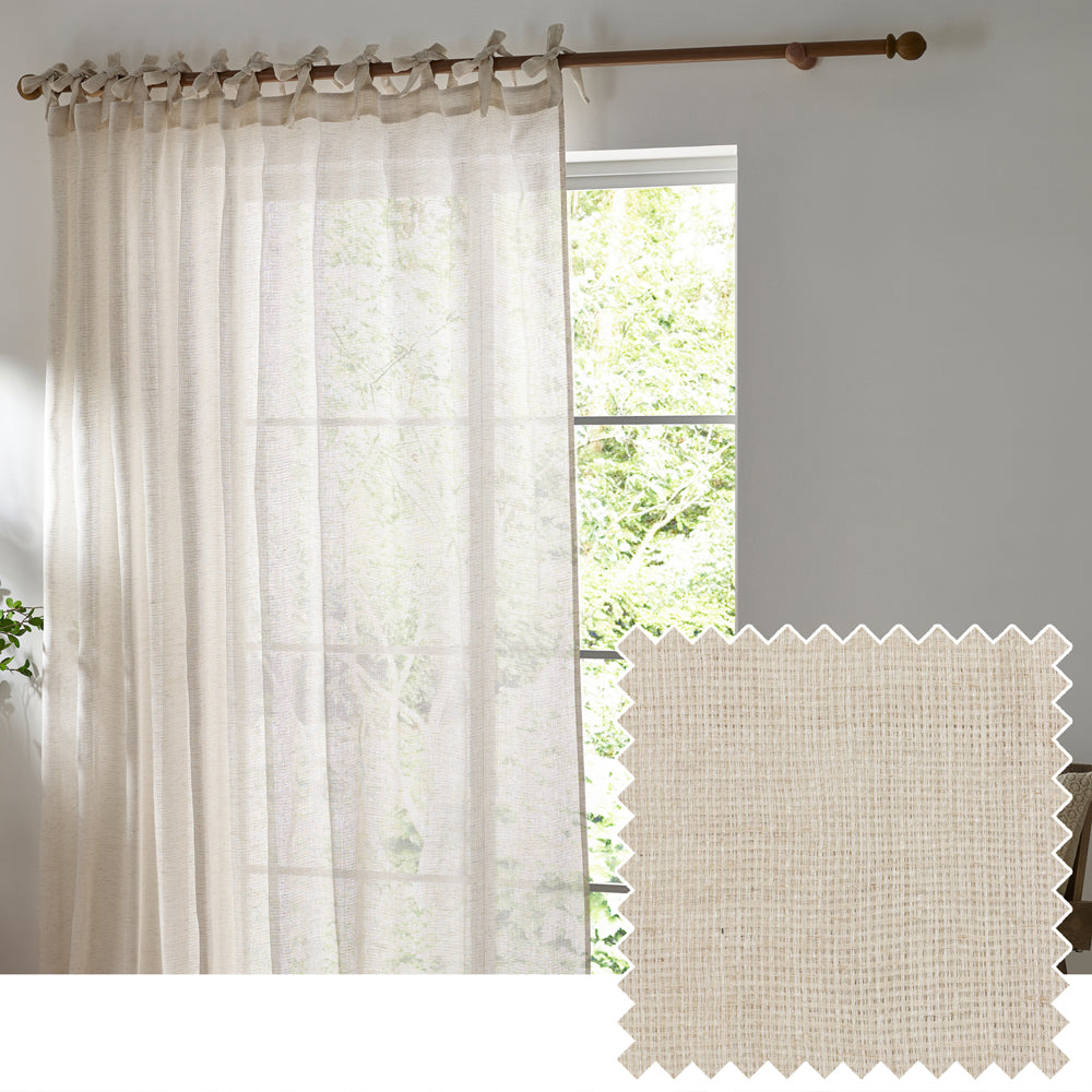Nimbus Sheer Tie Top Curtain Panel Natural