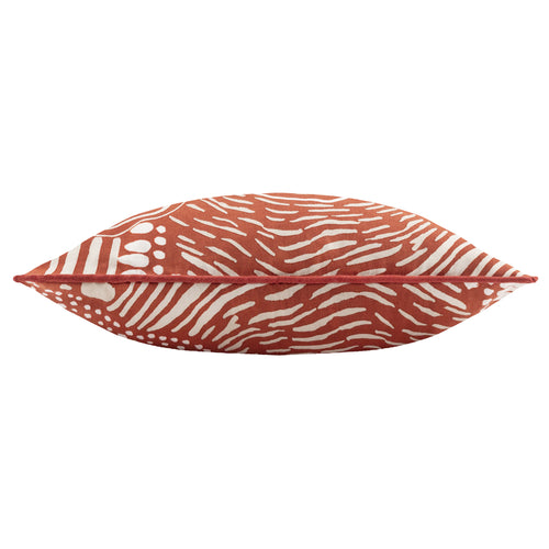 Abstract Red Cushions - Nola Abstract Piped Polyester Filled Cushion Chestnut HÖEM