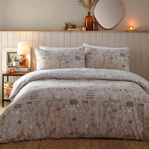 Animal Grey Bedding - Nook 100% Brushed Cotton Duvet Cover Set Greige furn.