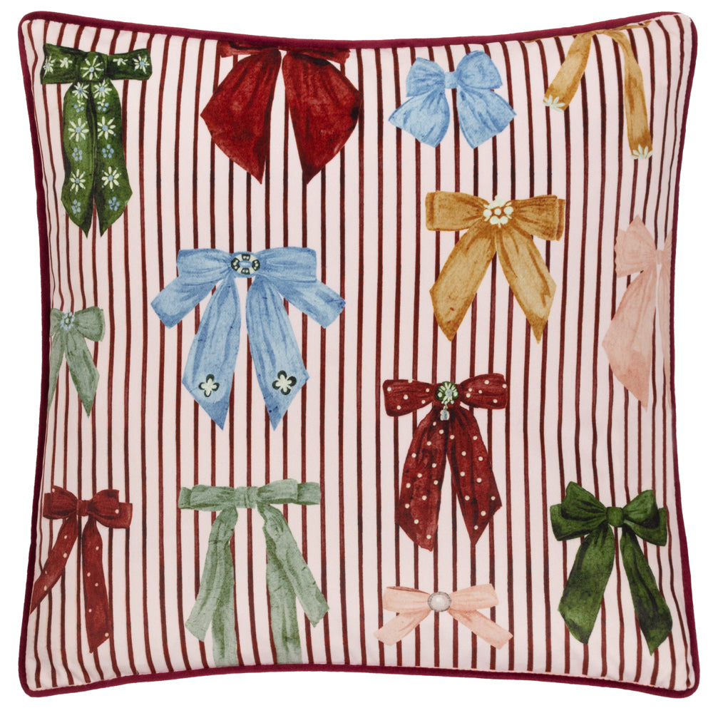 Noortje Bows Printed Cushion Silk Pink