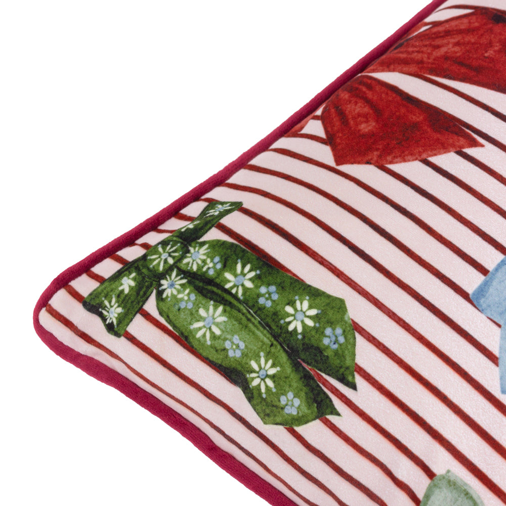Noortje Bows Printed Cushion Silk Pink