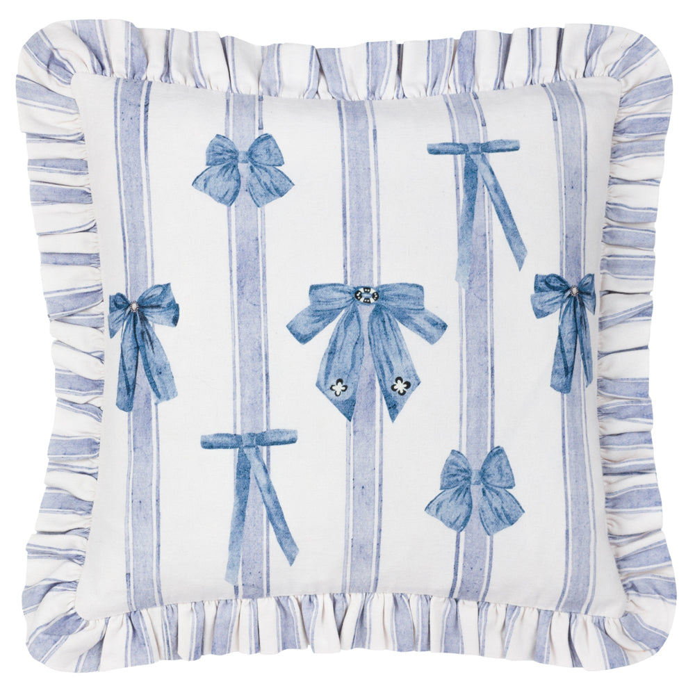 Noortje Ruffle Bows Printed Cushion Multicolour