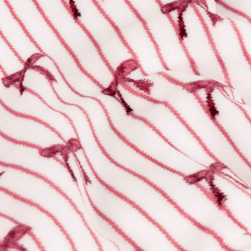 Noortje Bows Sherpa Fleece Throw Silk Pink