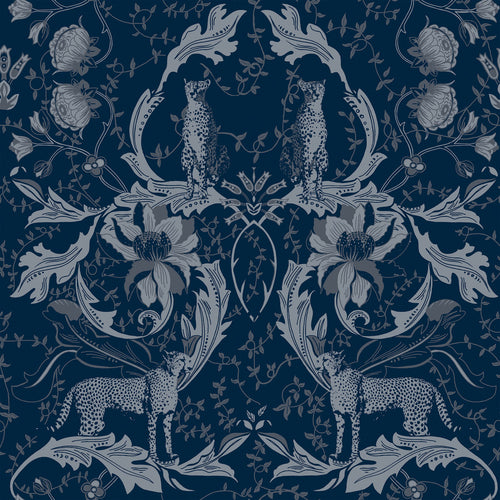 Jungle Blue M2M - Nouvilla Navy Fabric Sample Paoletti