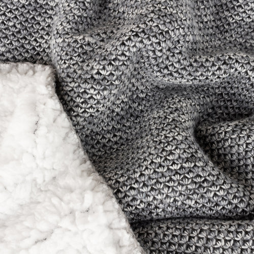 Plain Grey Throws - Nurrel Sherpa  Throw Grey furn.
