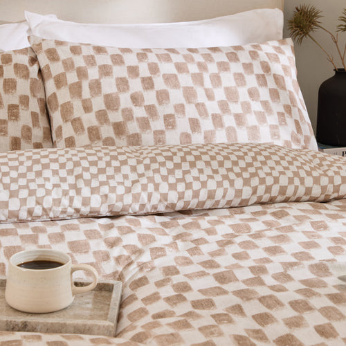 Nyhavn Checkerboard Reversible Duvet Cover Set Tobacco