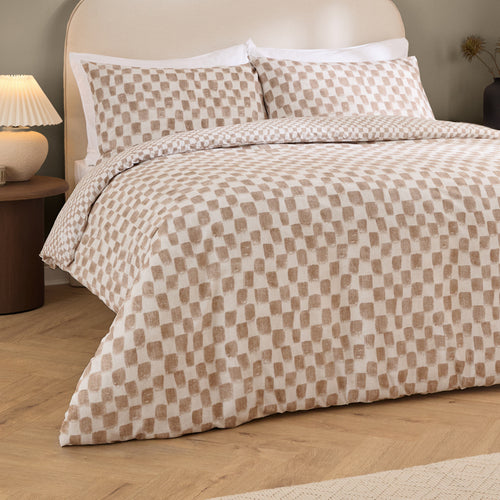Nyhavn Checkerboard Reversible Duvet Cover Set Tobacco