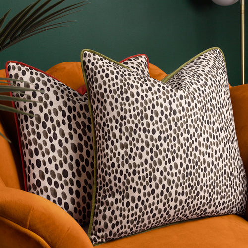 Spotted Black Cushions - Nympha  Cushion Cover Olive Wylder