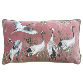 Wylder Orient Cranes Cushion Cover in Blush