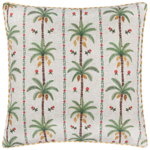 Floral Green Cushions - Okara Palm Printed Cushion Cover Multicolour Wylder Tropics