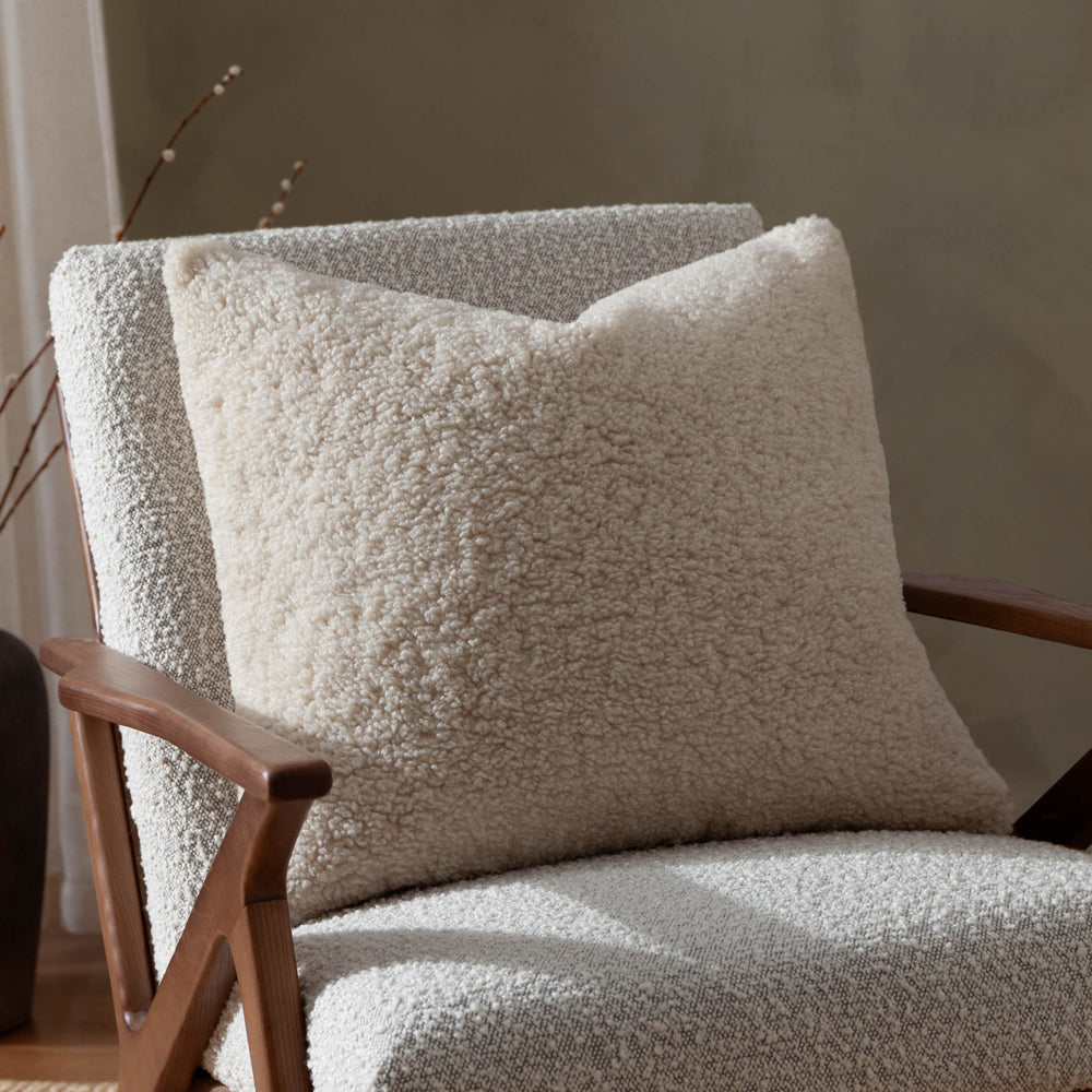 Olann Faux Shearling Cushion Natural