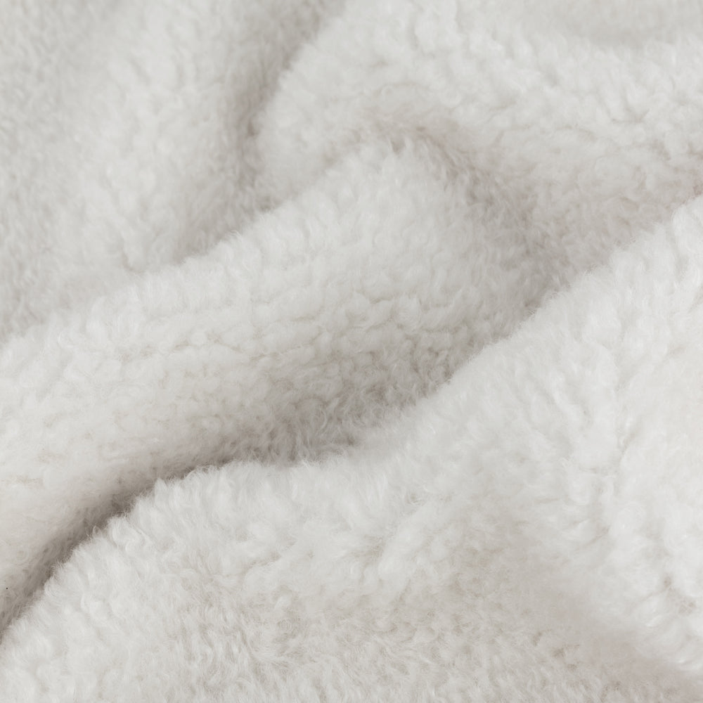 Olann Shearling Fleece Throw Ecru